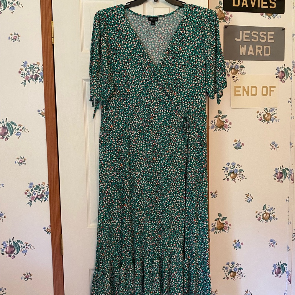Torrid midi faux wrap dress